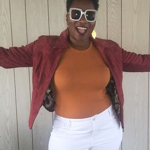 Vintage Liz Claiborne Burgundy Suede Jacket Size 8